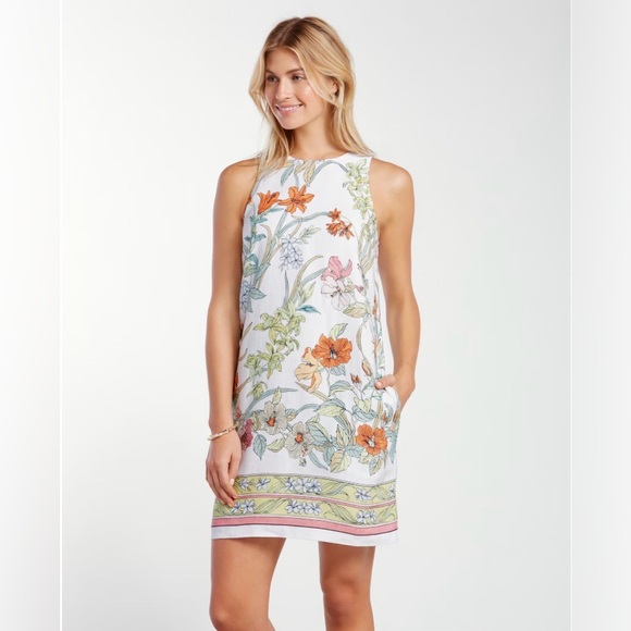 Tommy Bahama Dresses & Skirts - Tommy Bahama Dress Women’s XS Rumba Linen Pastel Floral Tropic Shift Midi Boho